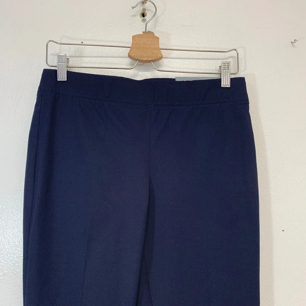 Talbots Skinny Ankle Pants Navy Blue 6P Stretch Elastic Waist Business New